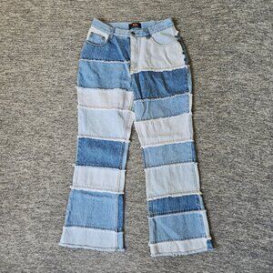 Route 66 Jeans Women's Size 16 Light Blue Wash Patchwork Denim Flared 26x26